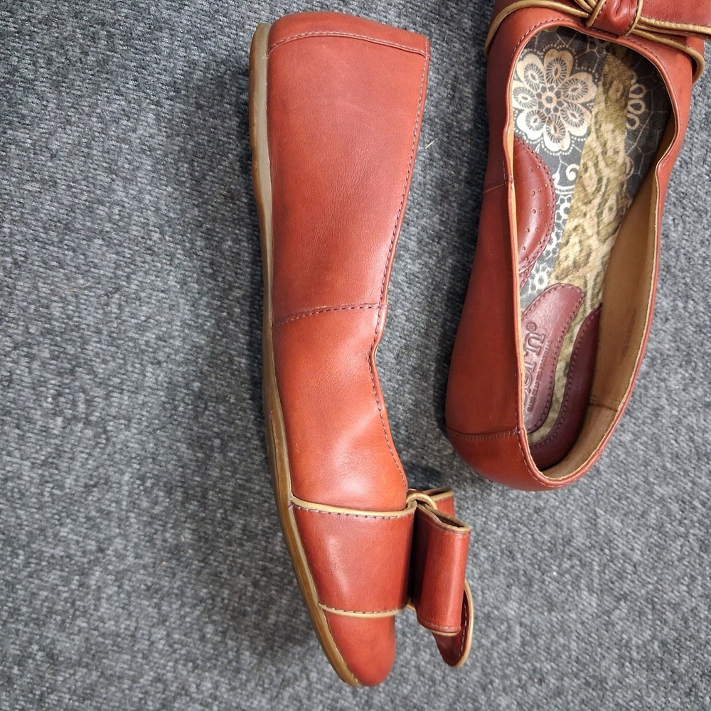 Born Leather Ballet Flats Orange Bow Slip On Shoes W92152 VBEJ10 Womens 8.5 40 - Picture 13 of 15